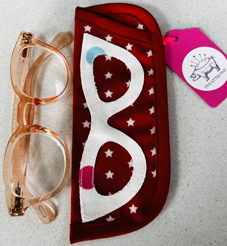 Handmade red glasses case - red,